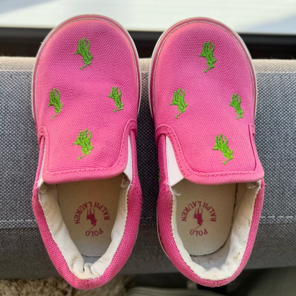 Polo Ralph Lauren toddlers fuchsia slip on size 8 - Picture 3 of 14